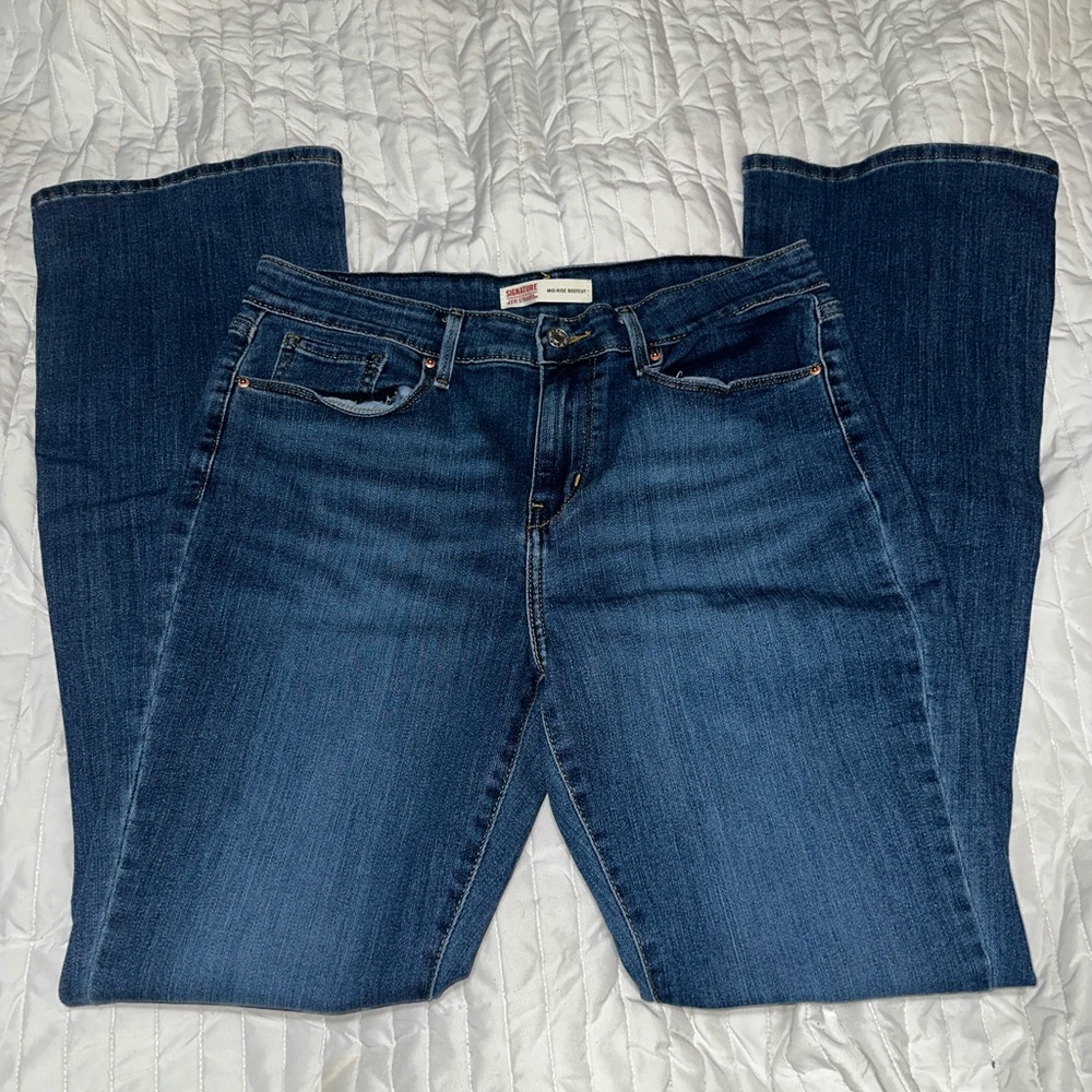 Signature by Levi Strauss Dark Blue Straight Leg Jeans
